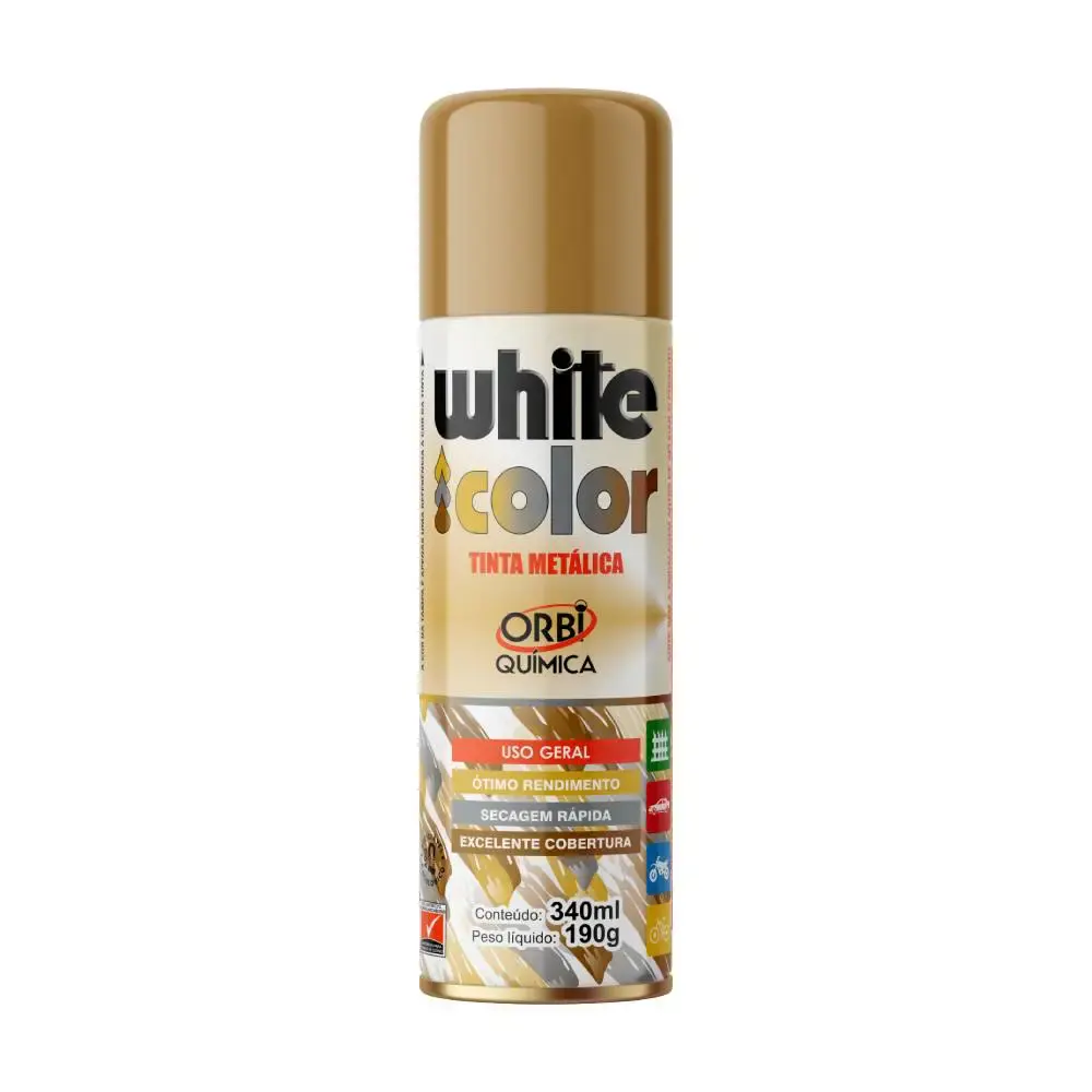 Tinta spray metálica dourada 340ML 18756 Orbi