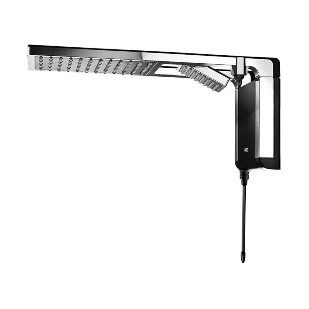 Chuveiro acqua duo ultra preto cromado lorenzetti duchas — fotografia 6