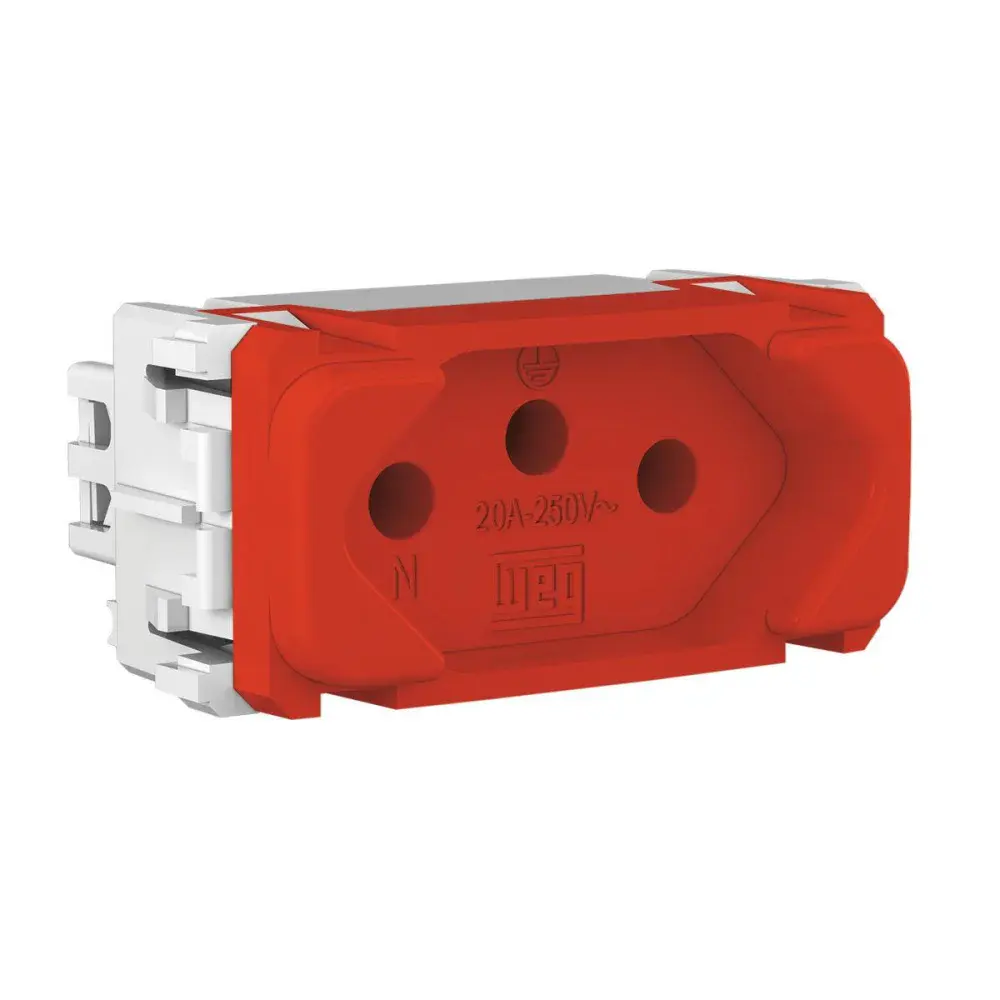 Módulo de tomada 2P+T linha composé 20A vermelho da WEG