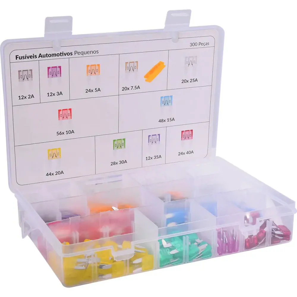 Kit fusíveis automotivos pequeno 300 peças Bumafer