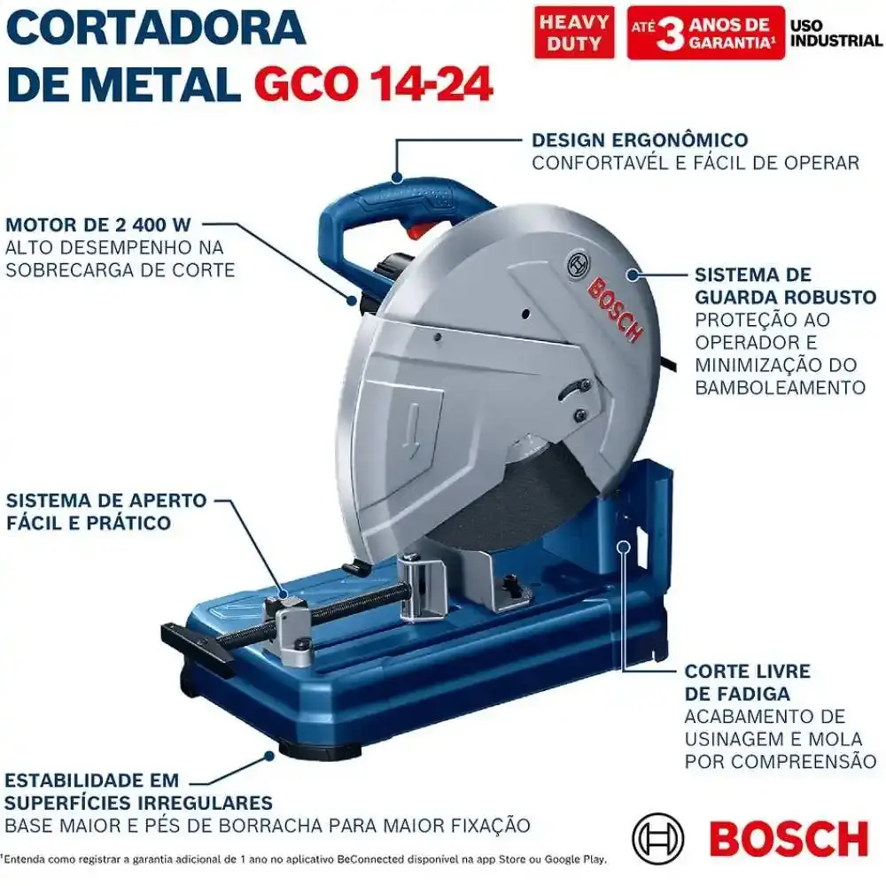 Serra rápida policorte 14 POL 2400W com disco GCO 14-24 Bosch 220 V — fotografia 7
