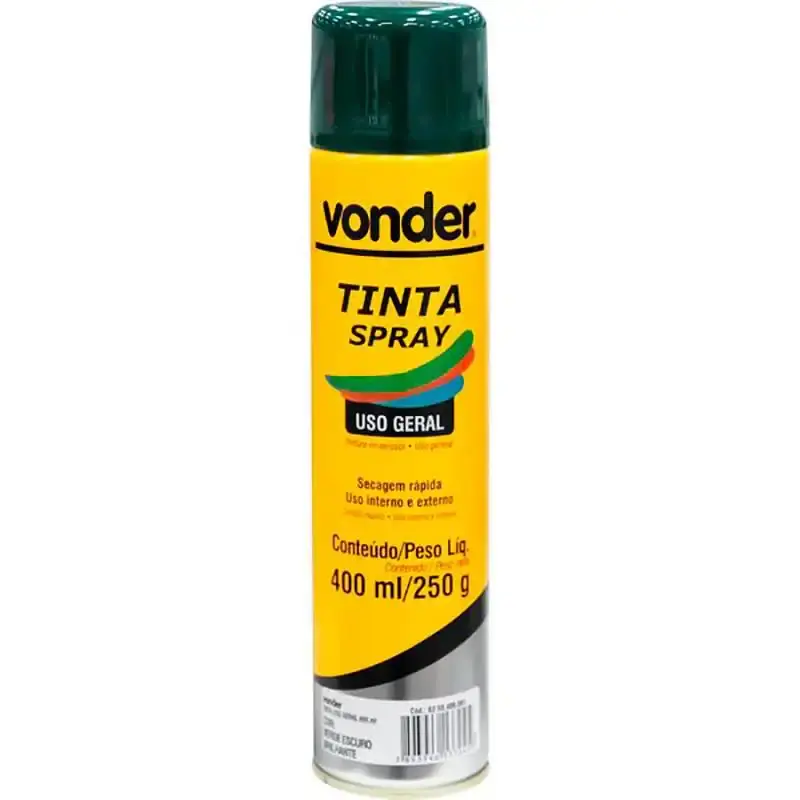 Tinta spray verde escuro 400 ML 250 GR Vonder — fotografia de referência