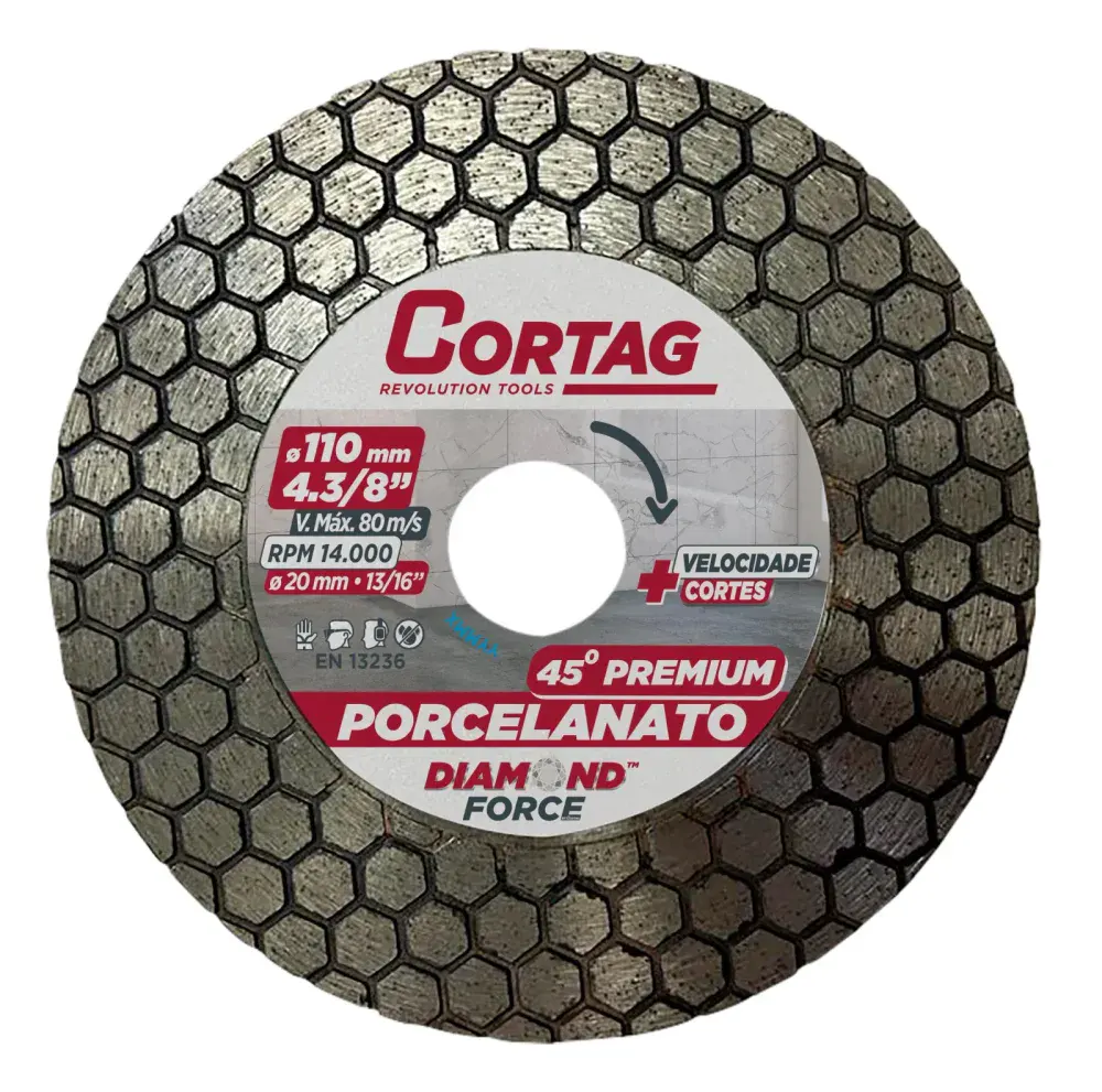 Disco diamantado chanf 45G prem 110MM Cortag