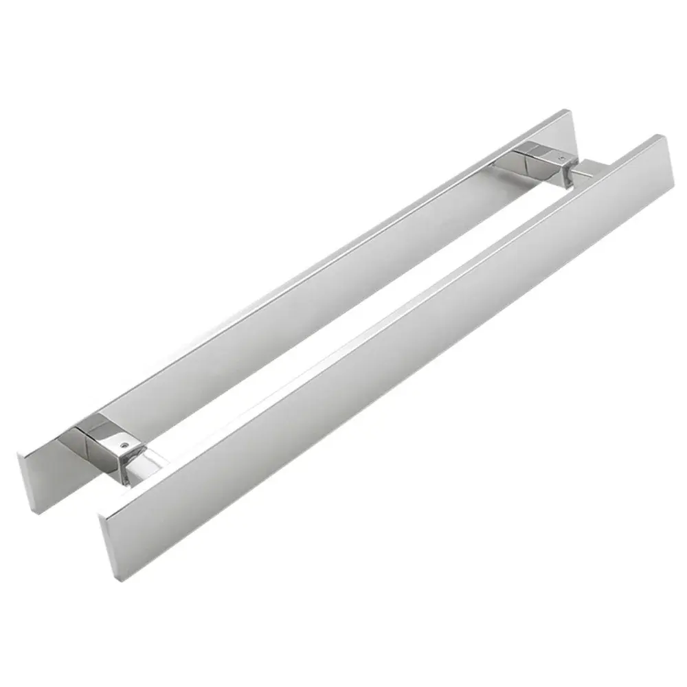Puxador duplo retangular em inox polido 750MM Geris