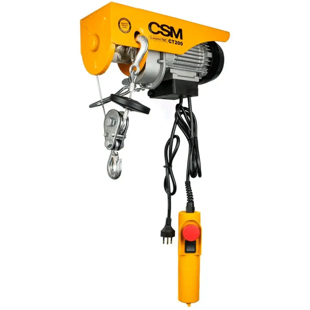 Talha elétrica 100 a 200KG 12M mono 220V tec-gt GSM CSM — fotografia de referência