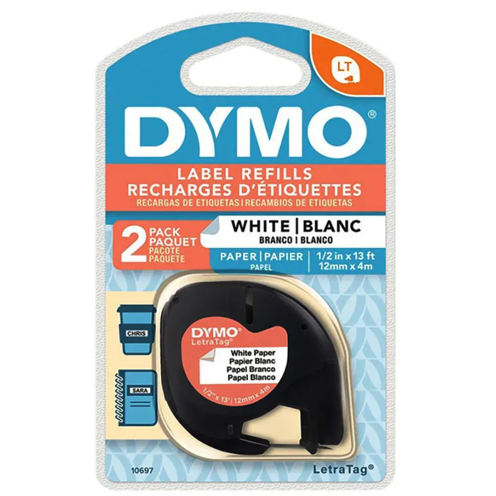 Fita auto adesiva Dymo papel blister 2PCS