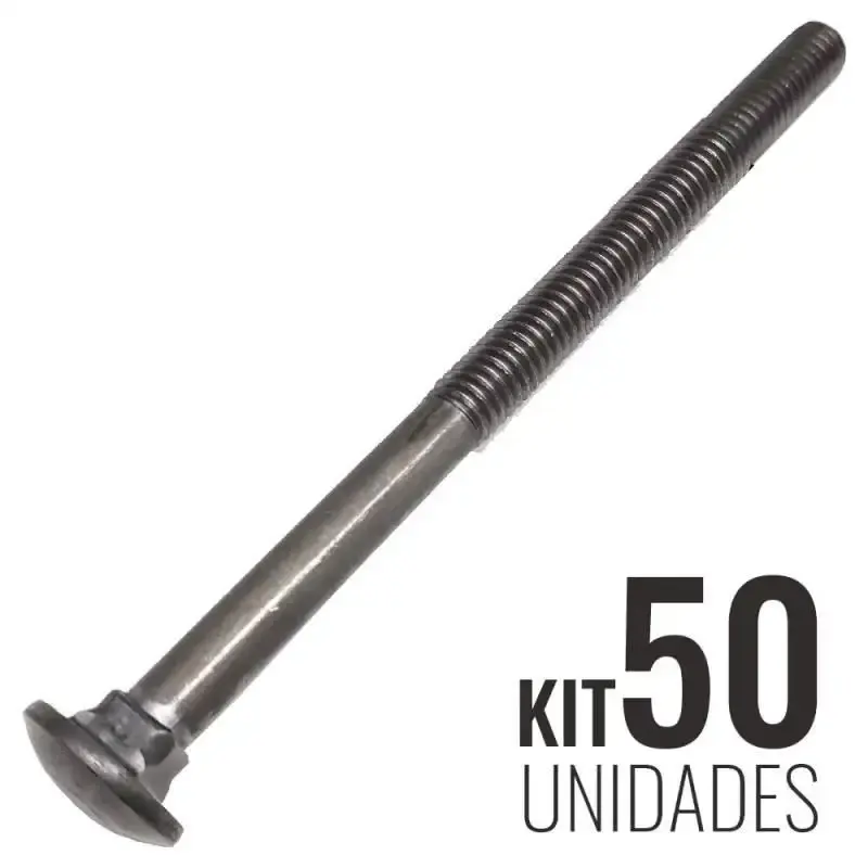 Parafuso francês 3/8 x 5.1/2 POL aço carbono kit com 50 unidades Belenus