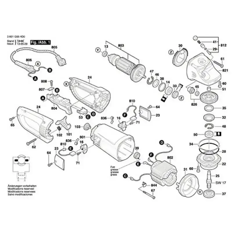 Induzido para esmerilhadeira GWS 23-180/GWS 26-180 em 220V F000605227 Bosch 220 V — fotografia 4