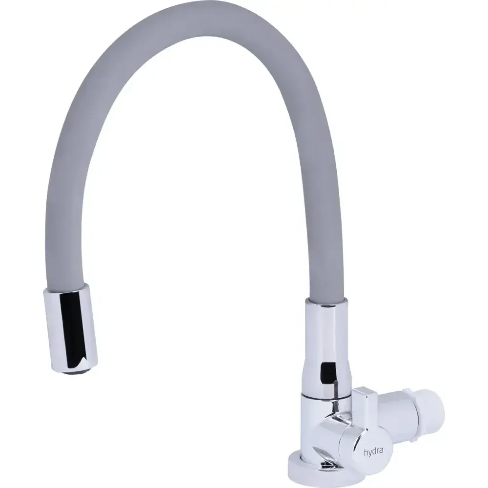 Torneira de parede com bica flexível cinza 1/4 Hydra — fotografia 6