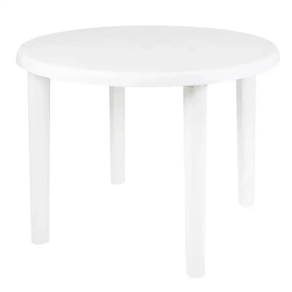 Mesa Plástica Redonda 71 x 91cm Desmontável Branca MOR — fotografia de referência
