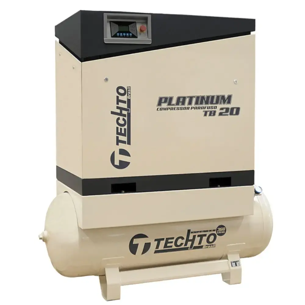 Compressor de parafuso platinum TB 20 RCH 360L 380V 60HZ 8 BAR techto cross