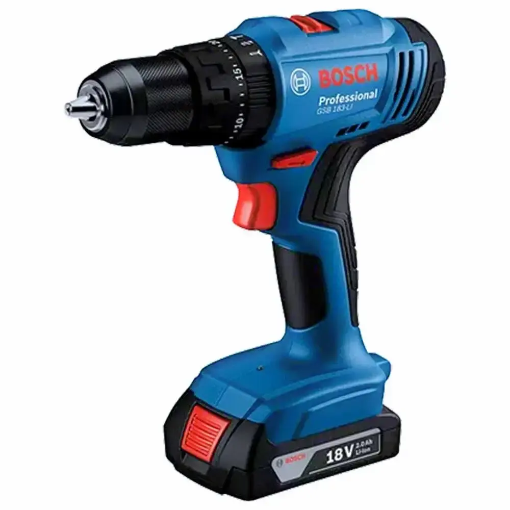 Parafusadeira e furadeira de impacto 18V 2 baterias e maleta GSB185LI-2BX e kit 41 peças v-line Bosch — fotografia 4