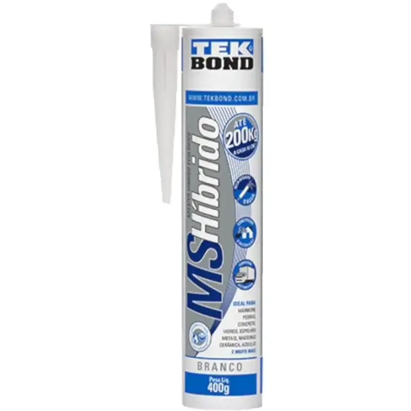 Adesivo híbrido MS profissional 400 GR branco com 5 unidades Tekbond — fotografia 3