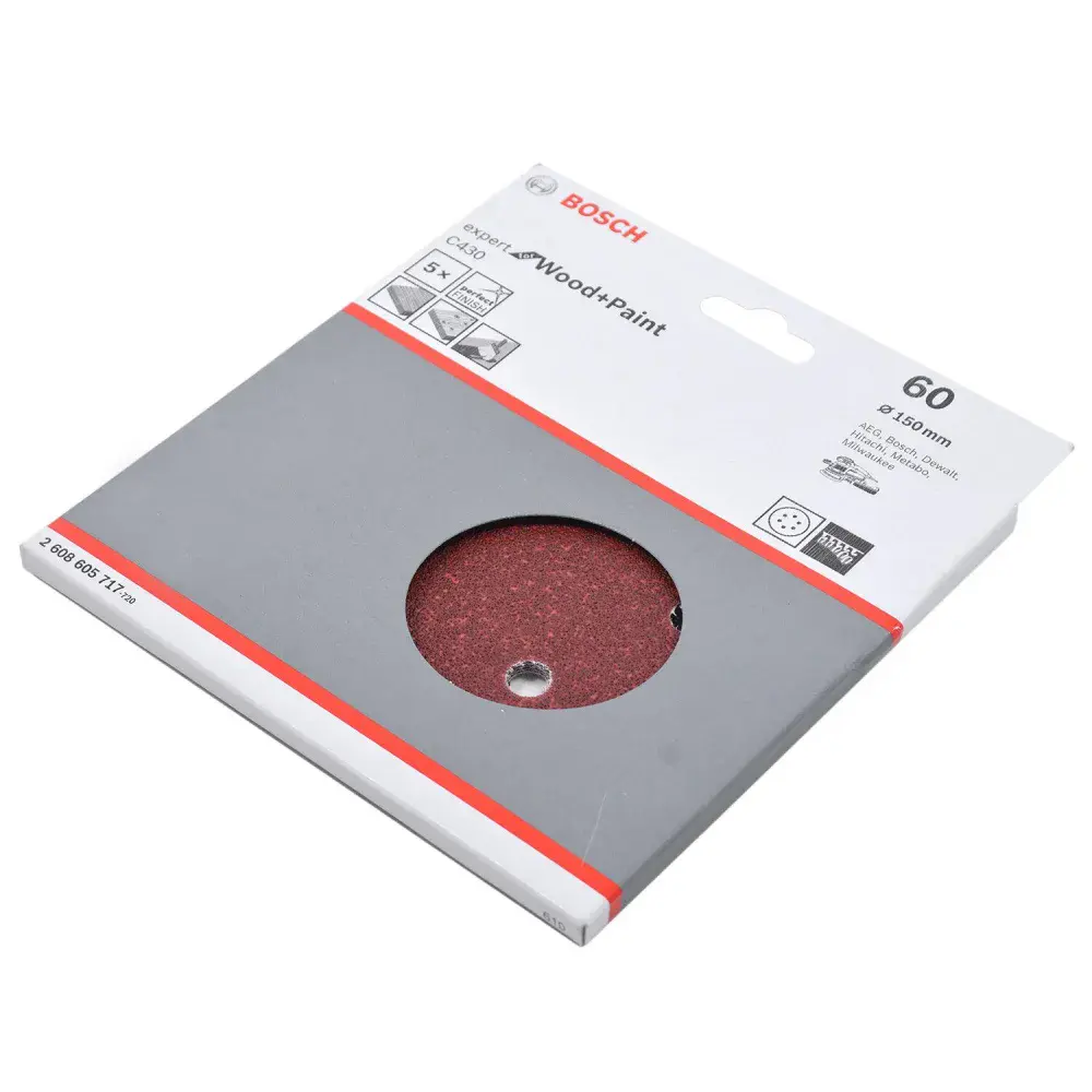 Folha de lixa C430 150MM com 5 unidades Bosch — fotografia 3