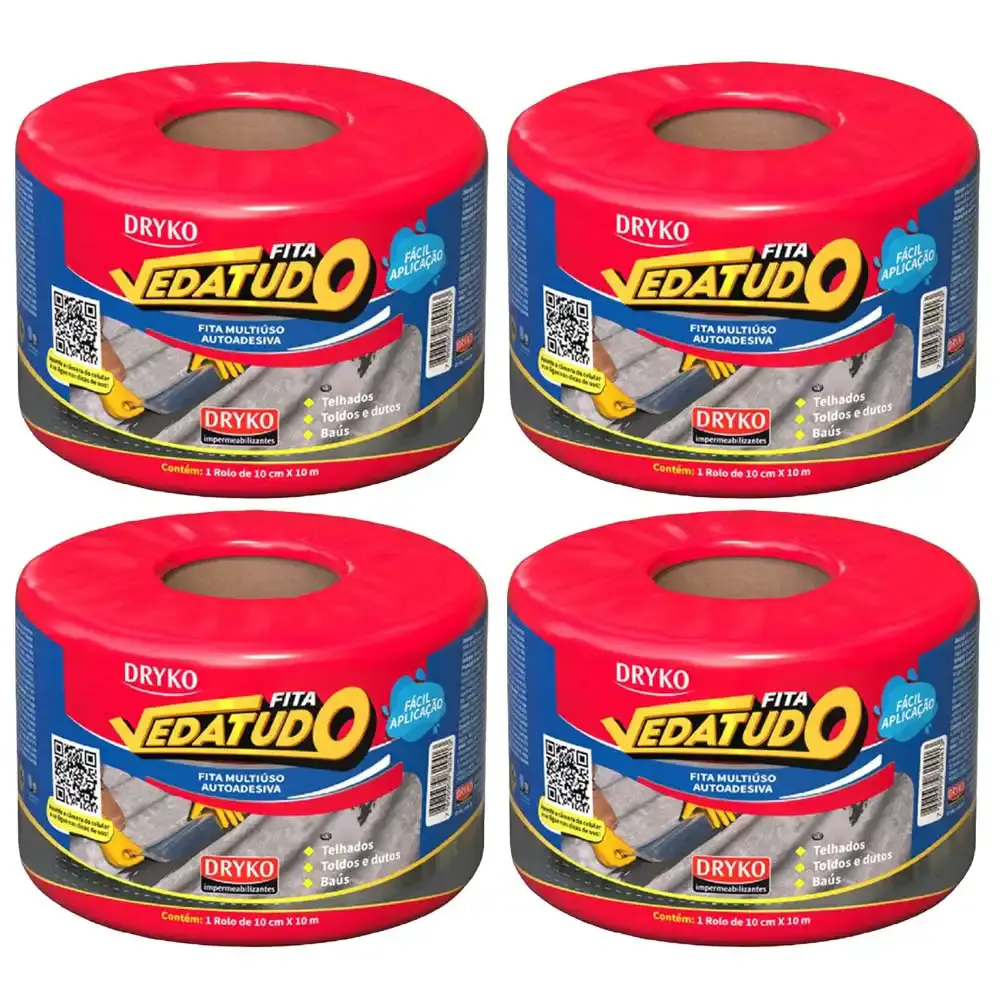 Fita Asfáltica Vedatudo 10 cm X 10 m 4 Unidades DRYKO — fotografia de referência