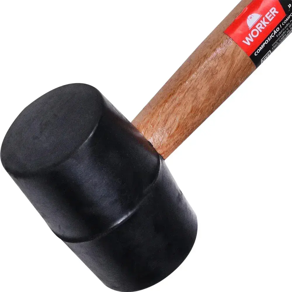 Martelo borracha 40MM cabo de madeira Worker — fotografia 10