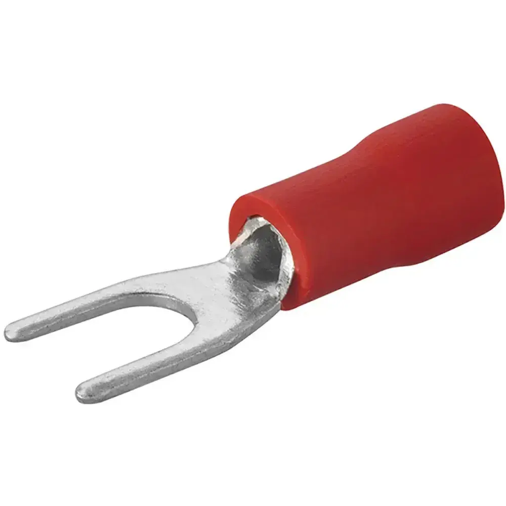 Terminal pré-isolado garfo M-4 0,5-1,5 vermelho Liege — fotografia de referência