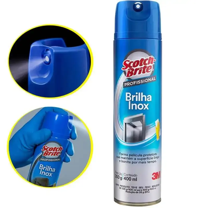 Spray de limpeza profissional para inox e alumínio 400ML scotch-brite 3M — fotografia de referência