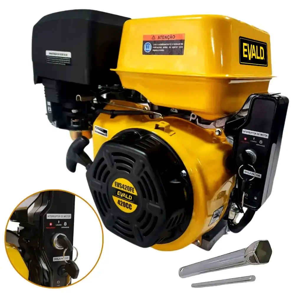 Motor à Gasolina 15 hp 4 Tempos Multiuso Partida Elétrica EVS420FE EVALD