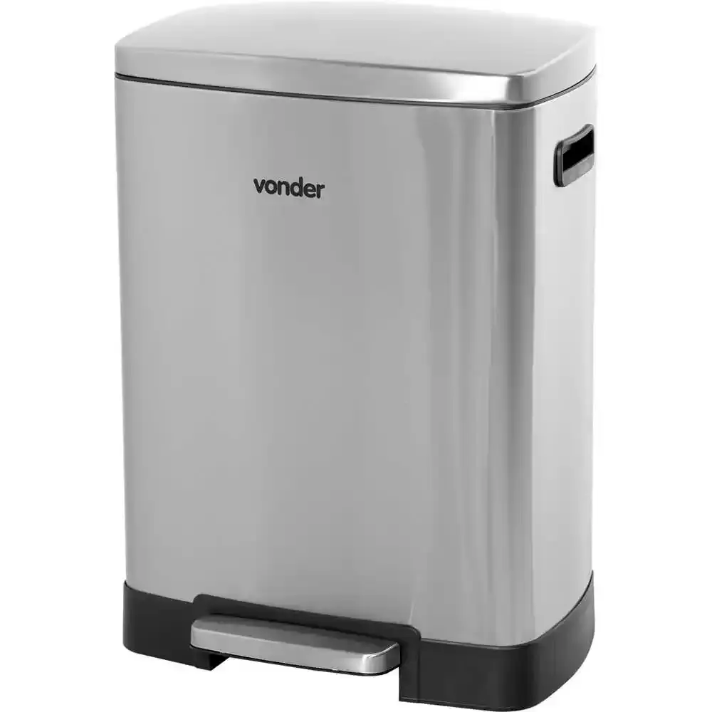 Lixeira Retangular 50 litros Inox Cinza VONDER — fotografia de referência