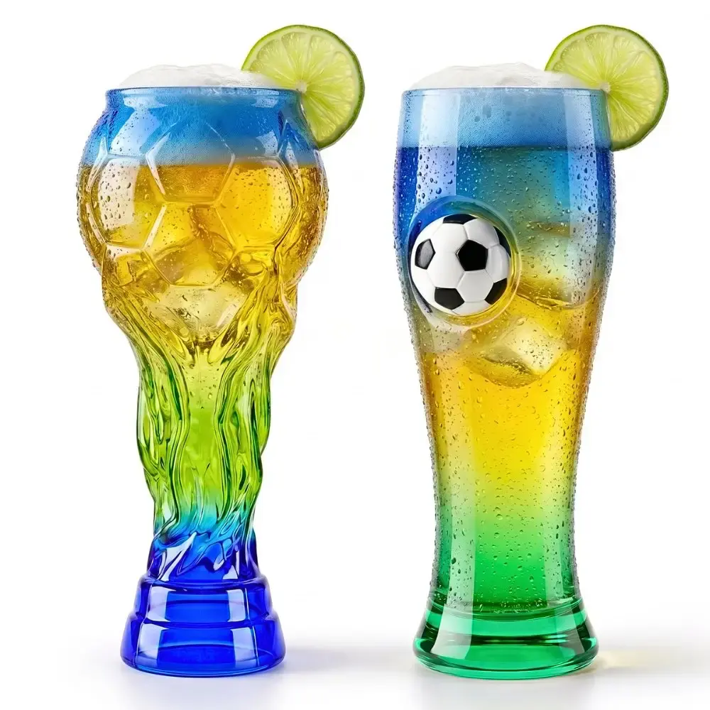 Combo taça e copo de vidro copa do mundo modelo troféu e tulipa casa LYS