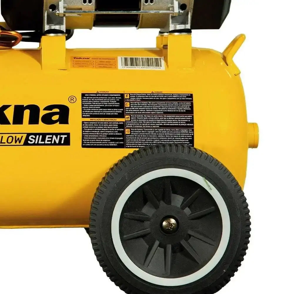 Compressor de ar 2,5 HP 9,1 pés silencioso isento de óleo 1012301 TEKNA-110V — fotografia 3