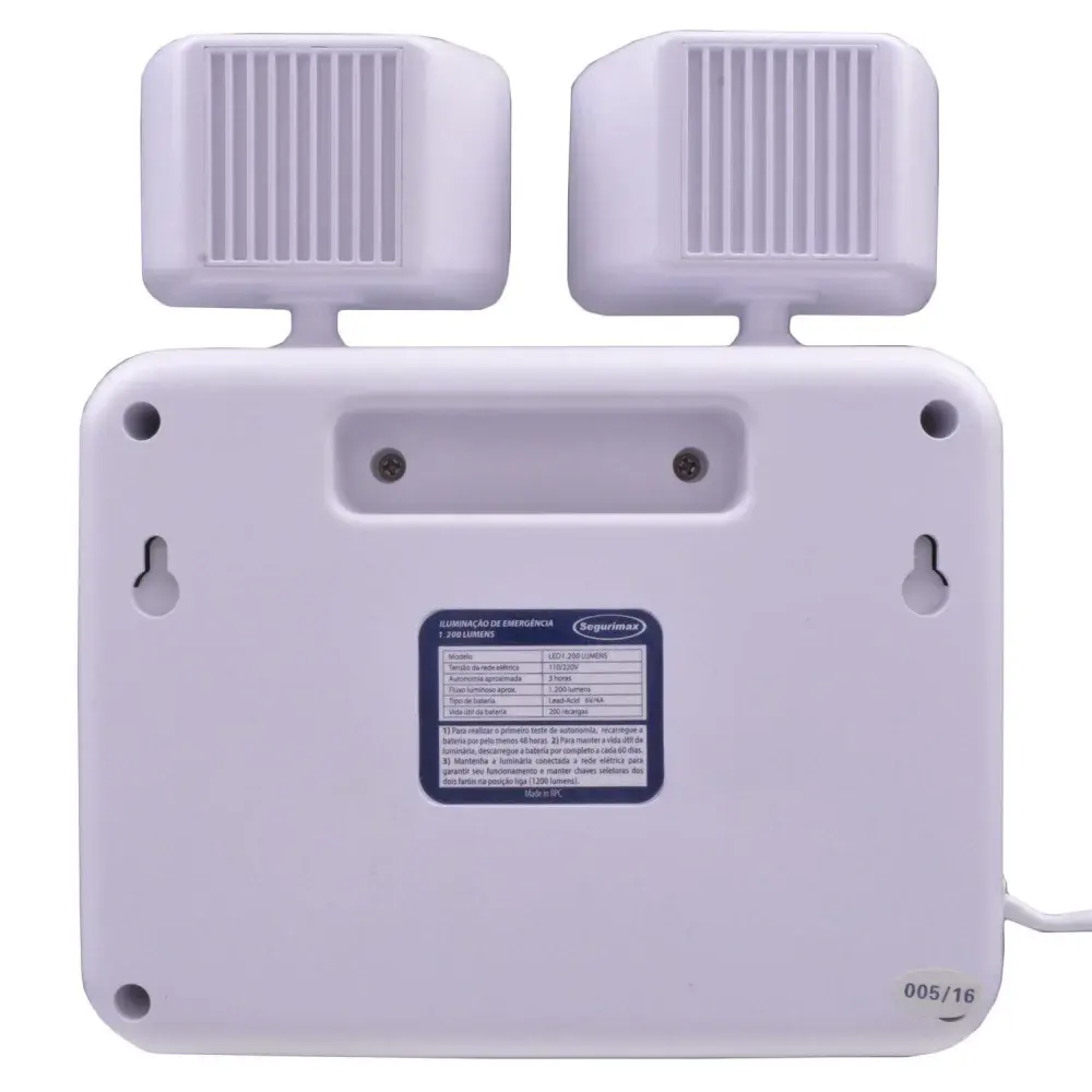 Luminária de emergência led 1200 luméns Segurimax - bivolt — fotografia 5