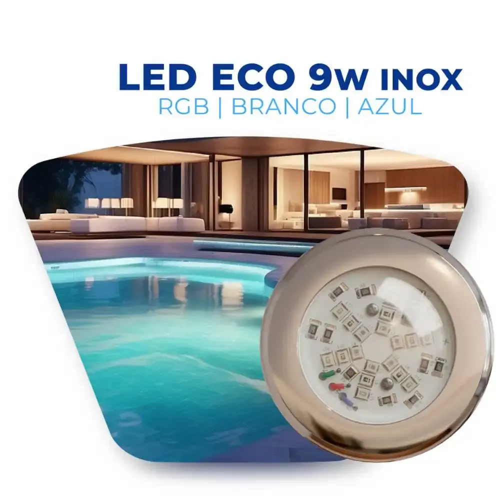 Luminária LED 9W inox RGB eco 1,5 metros Sodramar — fotografia 2