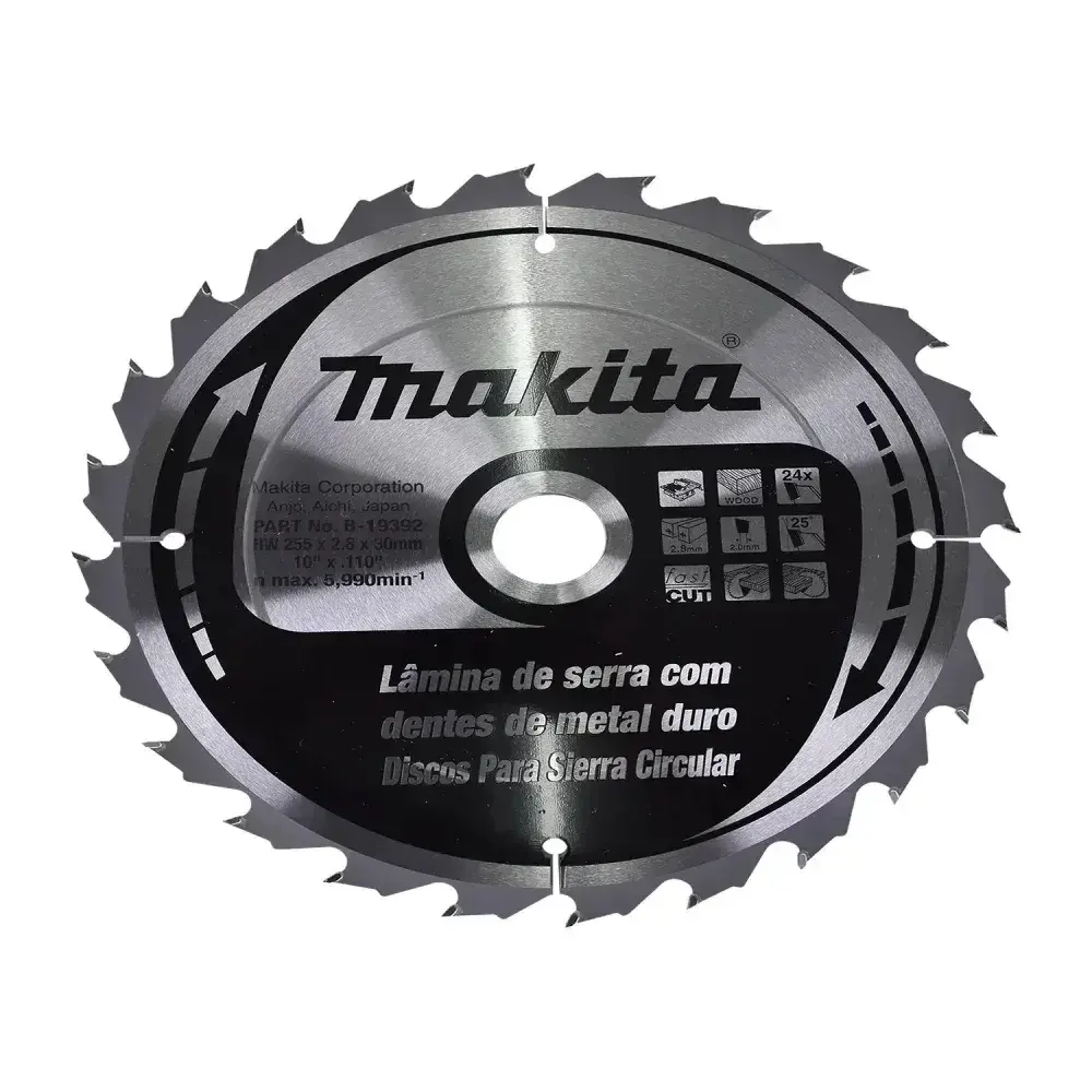 Disco de serra circular 10 24 dentes madeira B-19392 Makita — fotografia 8