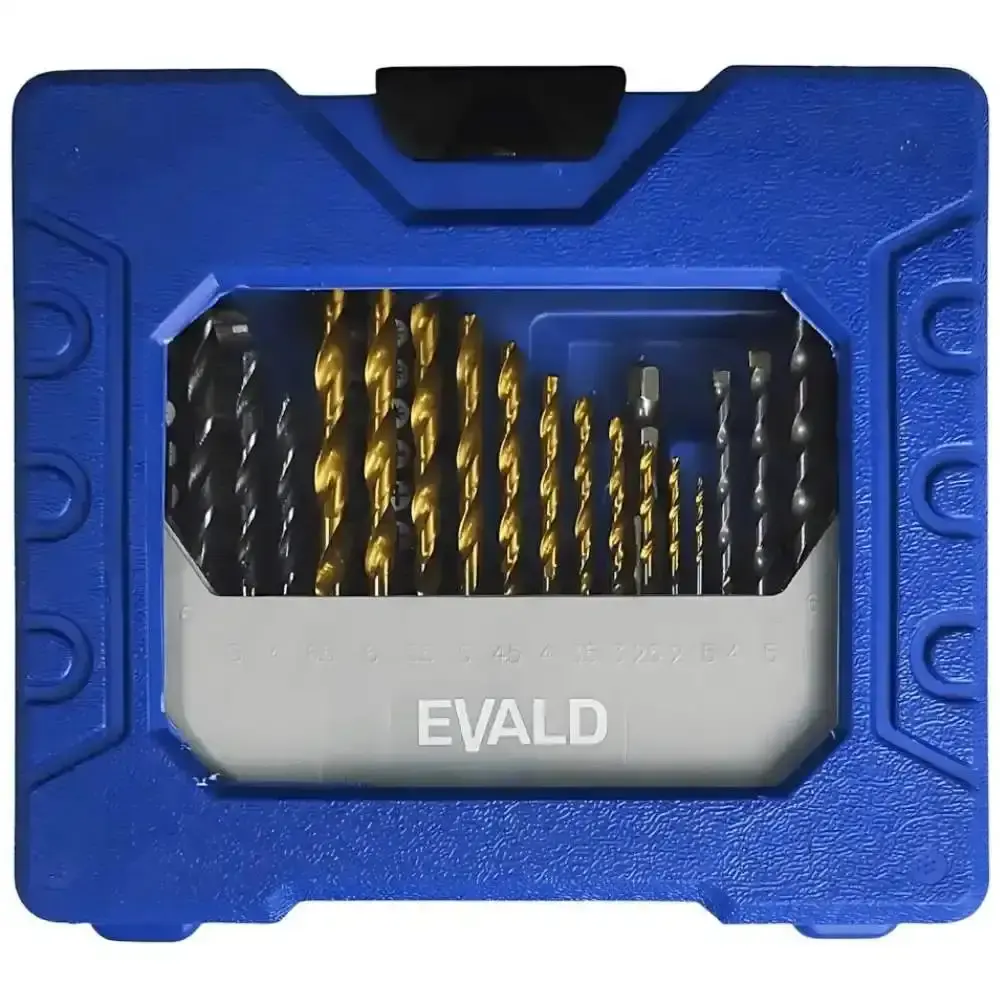 Parafusadeira de impacto bateria 18V carregador e maleta 74PÇS Makita estojo de brocas 41 pçs evald — fotografia 7