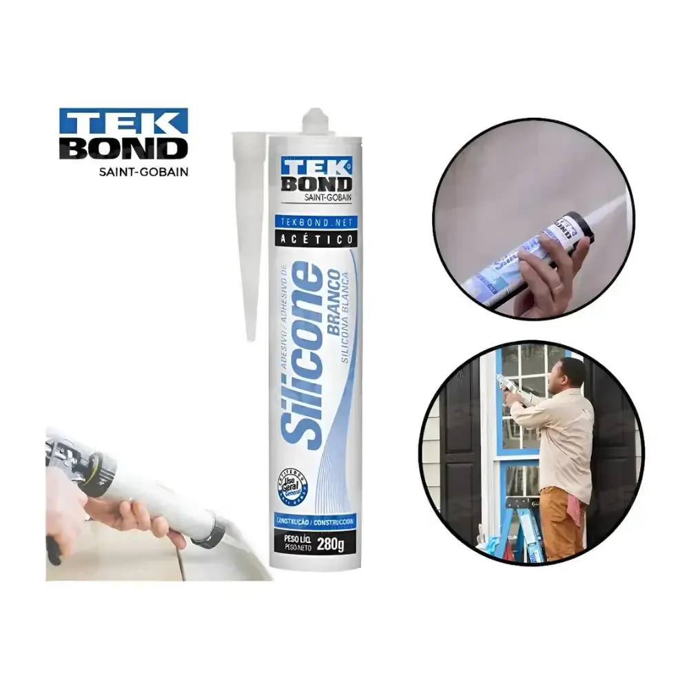 Silicone acético branco 256 gramas tekbond TEK Bond — fotografia 4