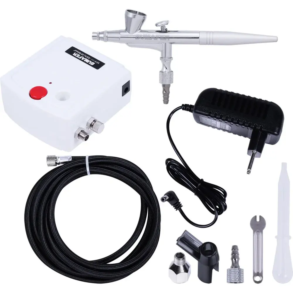 Pistola aerografo com mini compressor 10 peç Bumafer