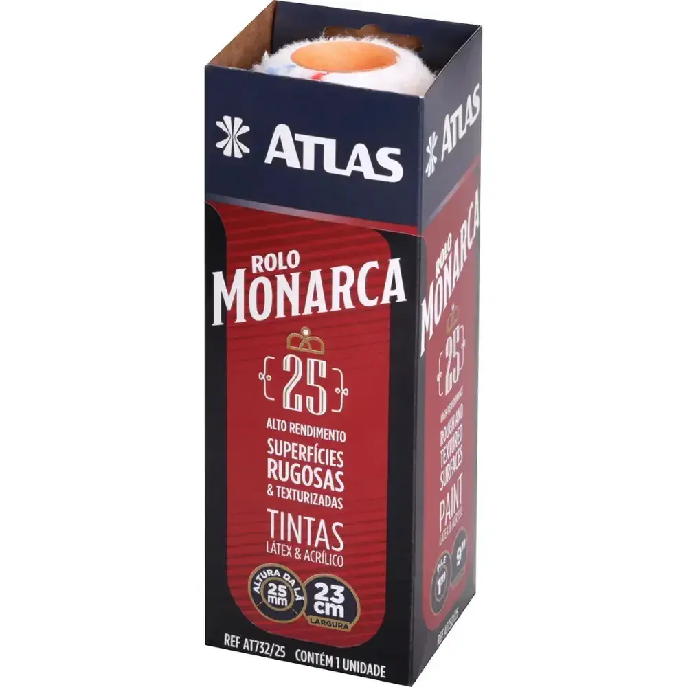 Rolo de pintura monarca lã sintética 25MM 23CM Atlas — fotografia 3