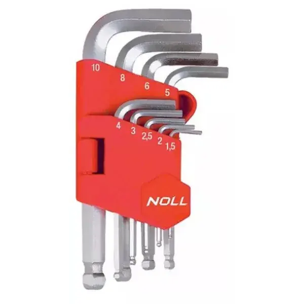 Jogo chave allen abaulada curta 1,5MM - 10MM 9 peças - noll Amatools