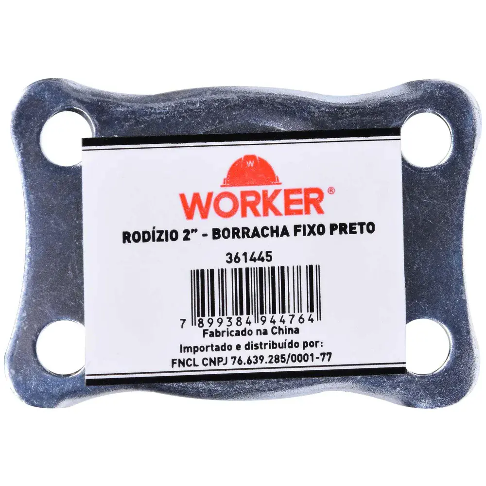 Rodízio de borracha 50MM fixo preto Worker — fotografia 4