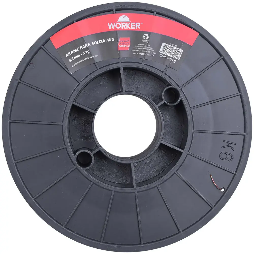 Arame de solda mig 0,8MM carretel 5KG Worker — fotografia 4