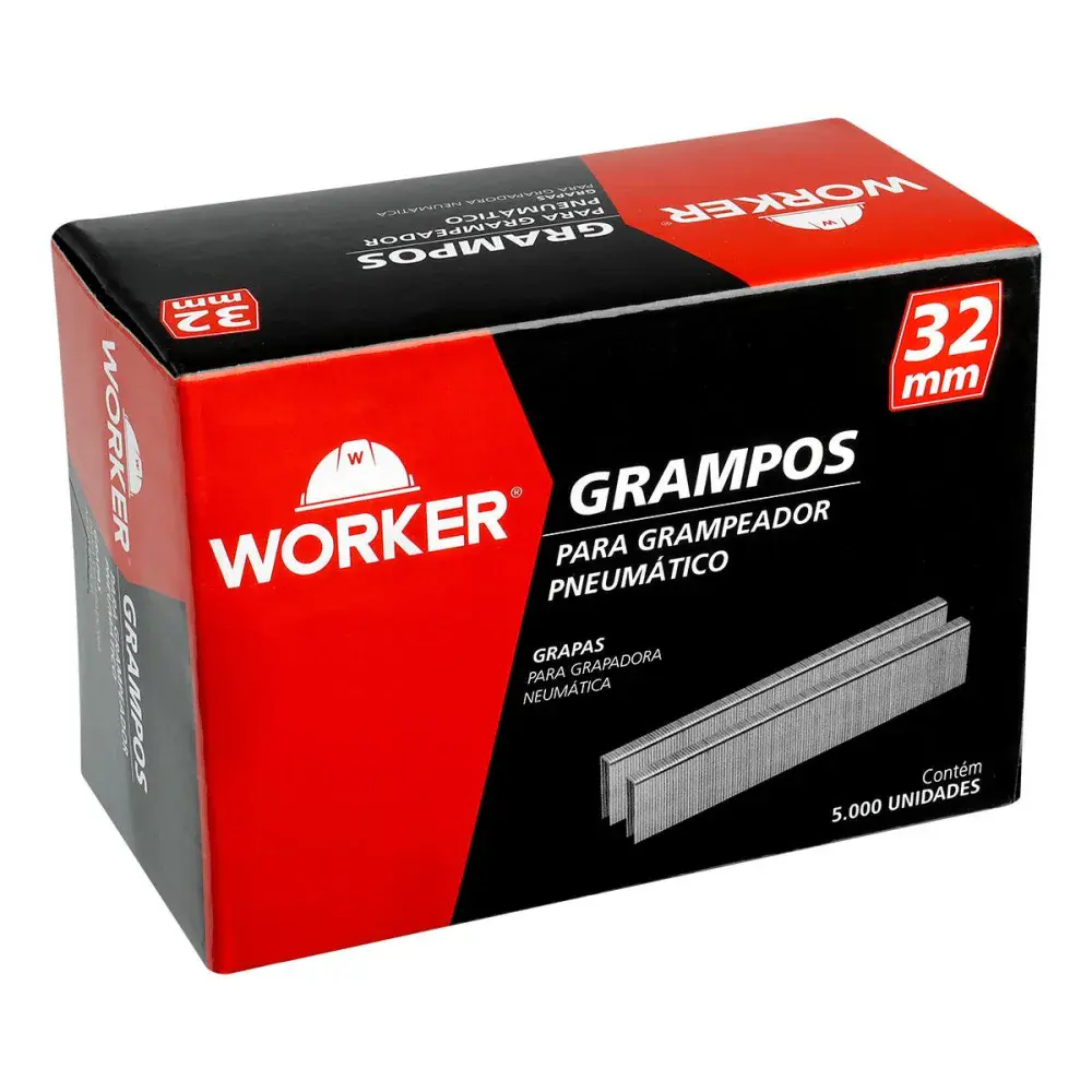 Grampo para grampeador pneumático 90 32MM 5000 peç Worker — fotografia 2