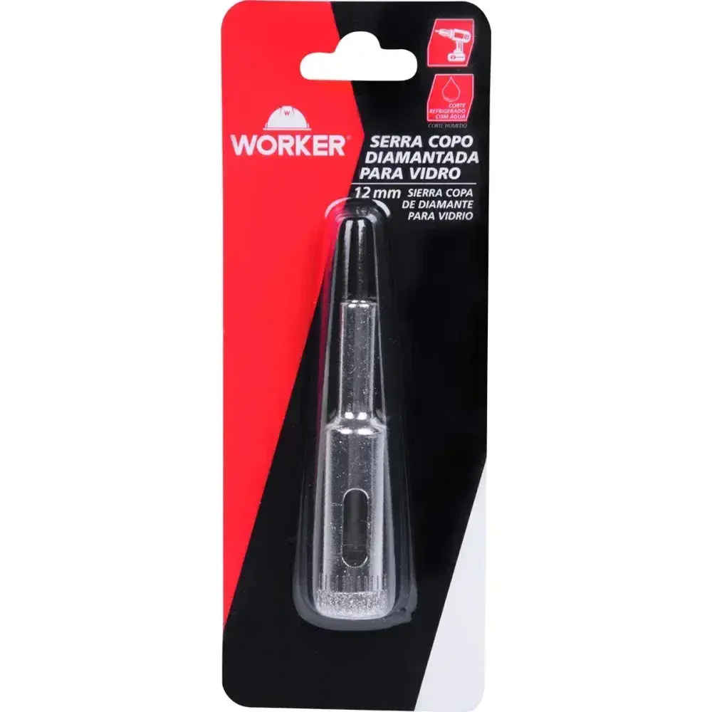 Serra copo diamantada para vidro 12MM Worker — fotografia 12