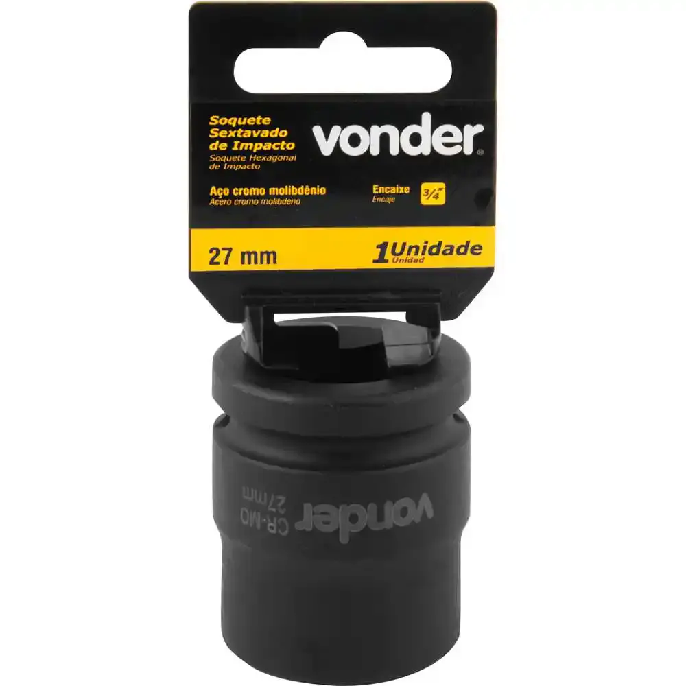 Soquete Sextavado Encaixe 3/4 polegada 27Mm Cromado VONDER — fotografia 3