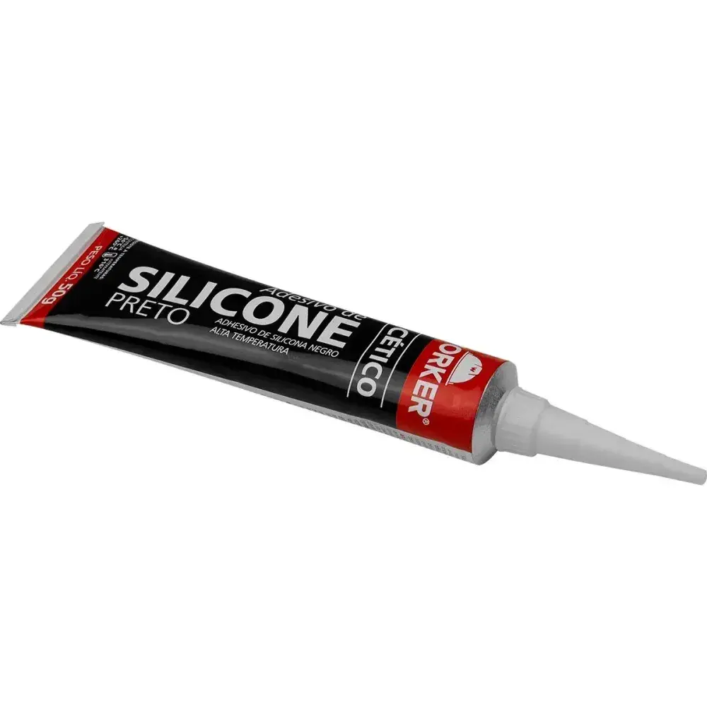 Silicone acético alta temperatura preto 50G Worker — fotografia 7