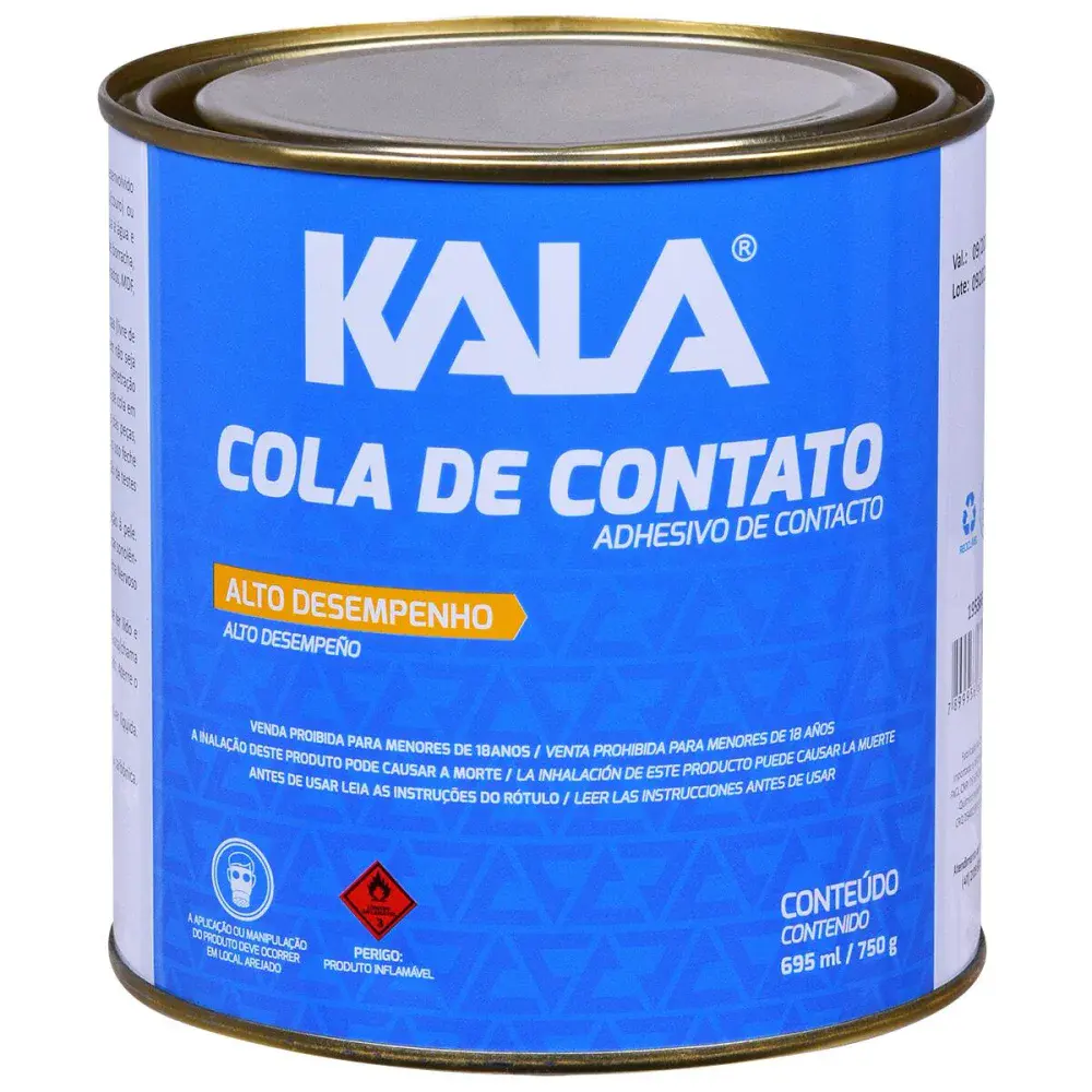 Adesivo cola de contato lata 750G Kala — fotografia de referência
