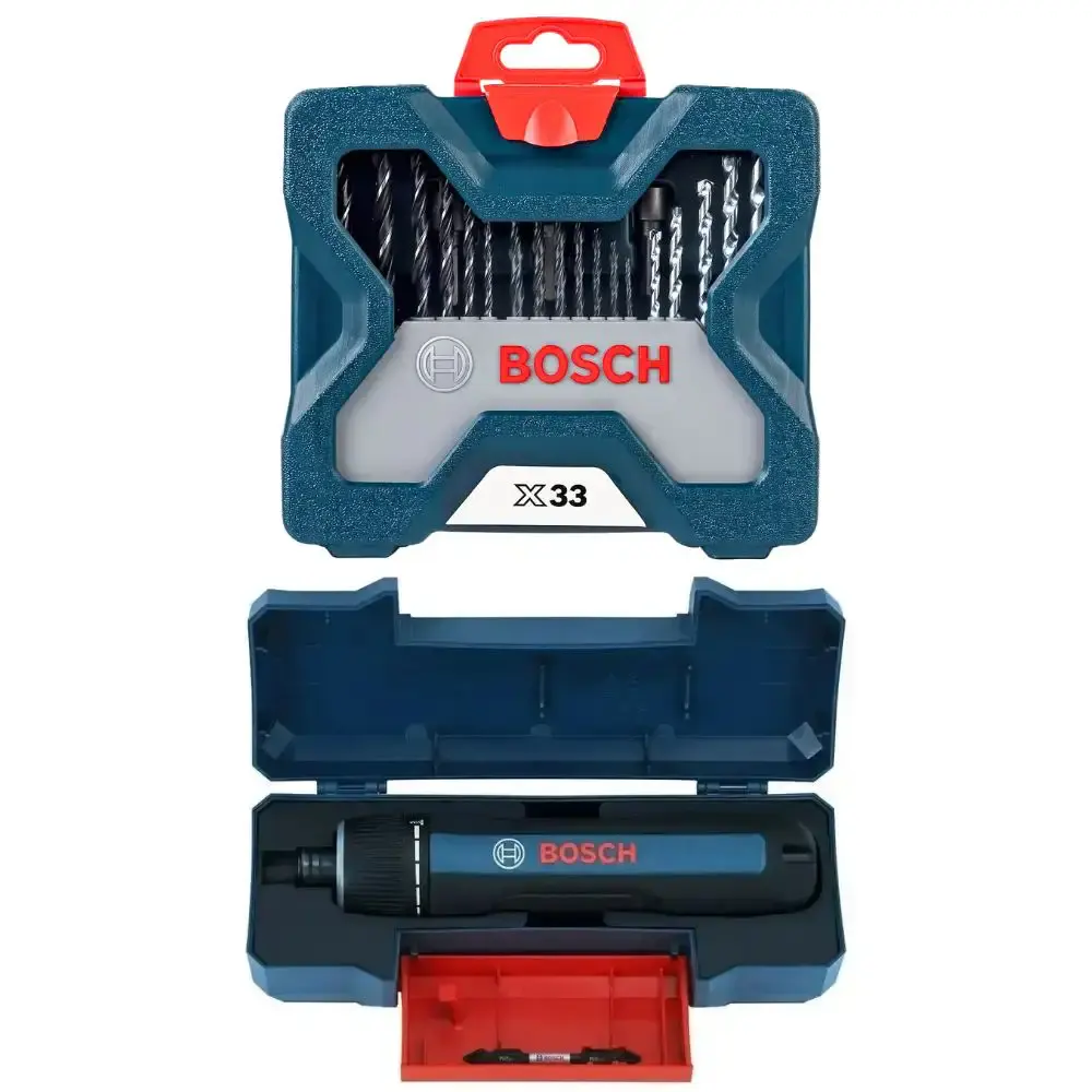Parafusadeira a bateria 3,6V 1/4 POL GO-3 com estojo de brocas 33 peças Bosch — fotografia 3