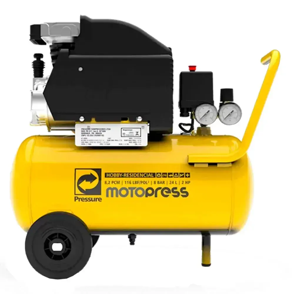 Moto compressor de ar motopress 2HP 8,2PCM 24L 127V Pressure — fotografia 6