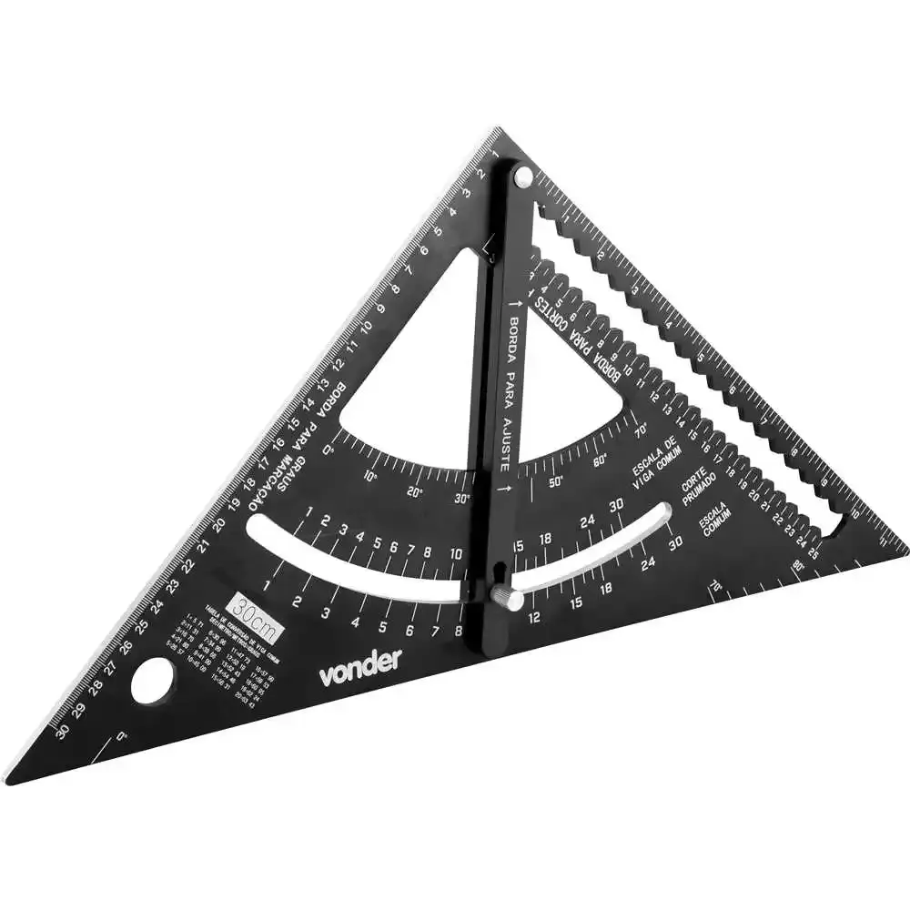 Esquadro triangular com goniômetro 300MM Vonder — fotografia 3