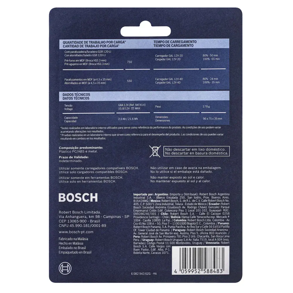 Bateria gba 12V 2,0 ah Bosch — fotografia 6