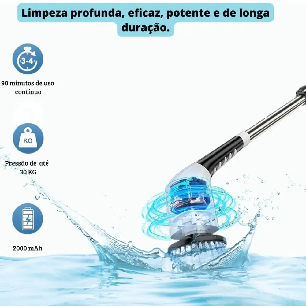 Esfregão portátil 9 em 1 recarregável mop 360º sem fio limpeza pesada multiuso casa LYS — fotografia 7