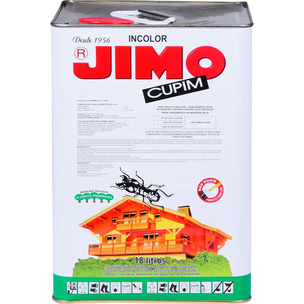 Inseticida jimo cupim incolor 18L - base solvente - jimo quimica
