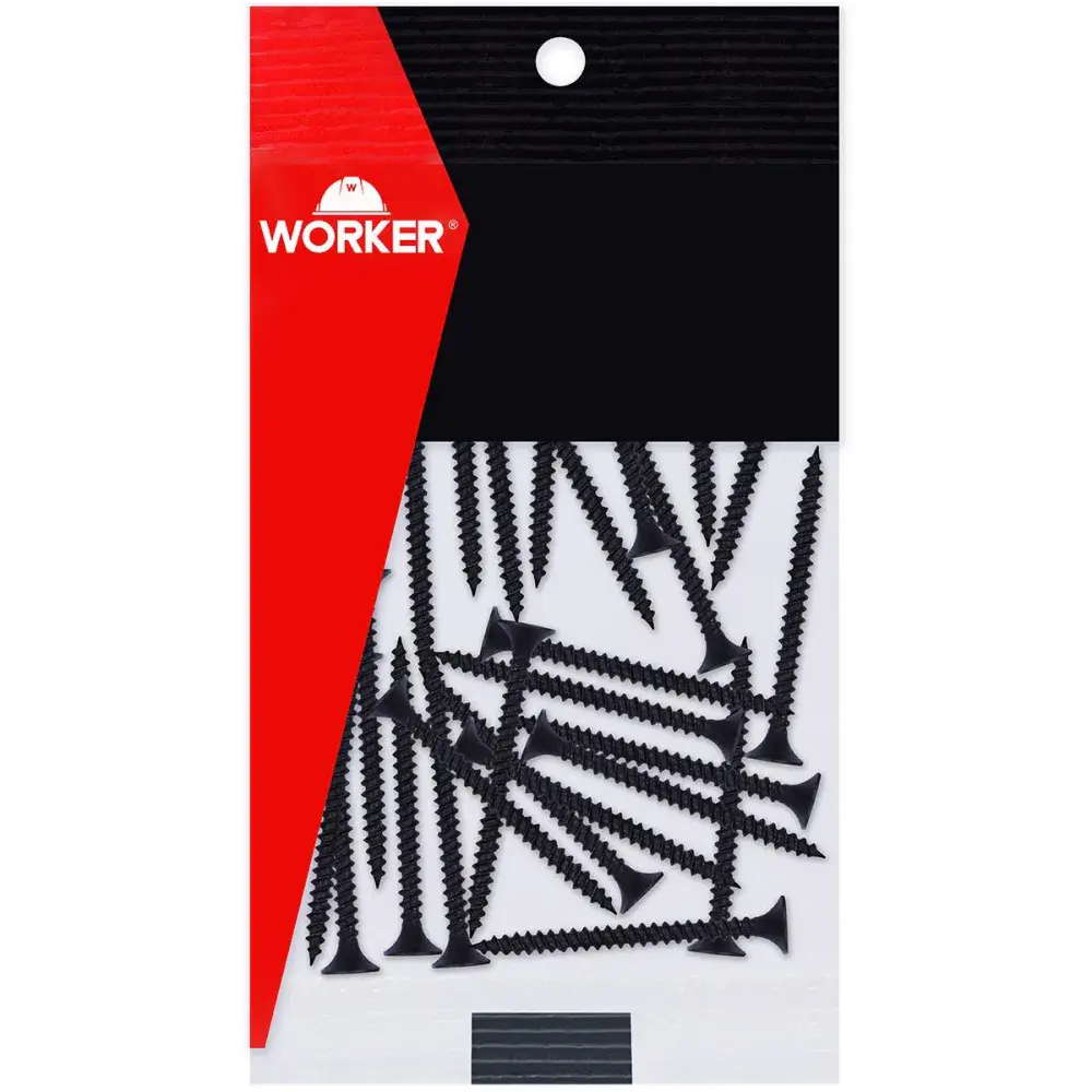 Parafuso drywall pa preto 3,5X45MM 25 peç Worker — fotografia de referência
