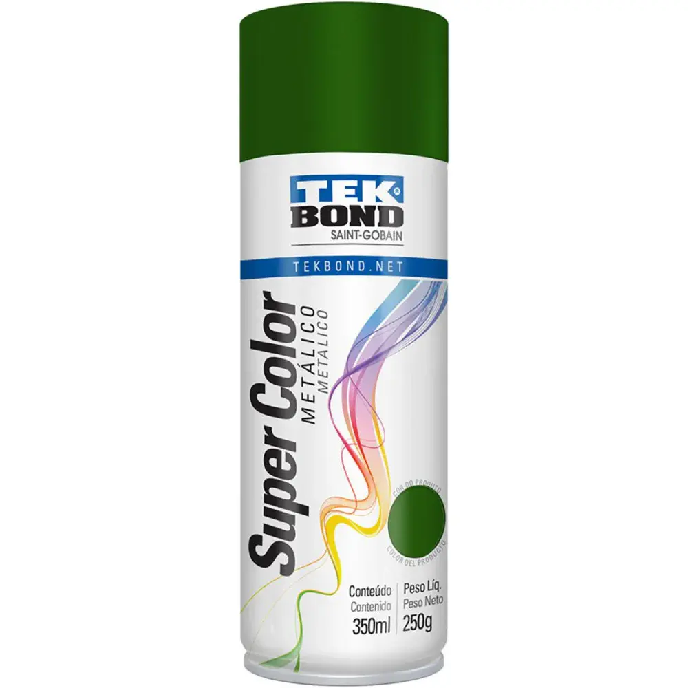 Tinta spray metálico verde 350ML Tekbond