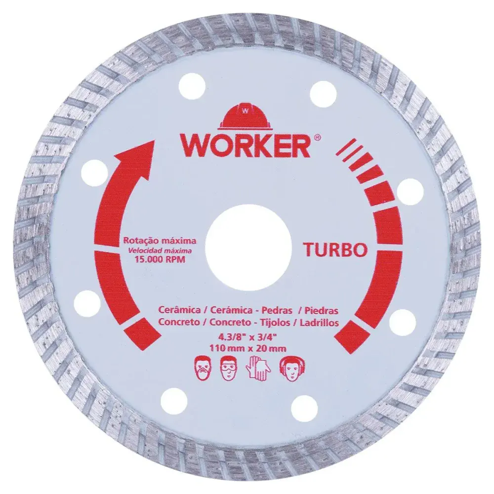 Disco diamantado turbo 4.3/8”/4” 110X20MM Worker